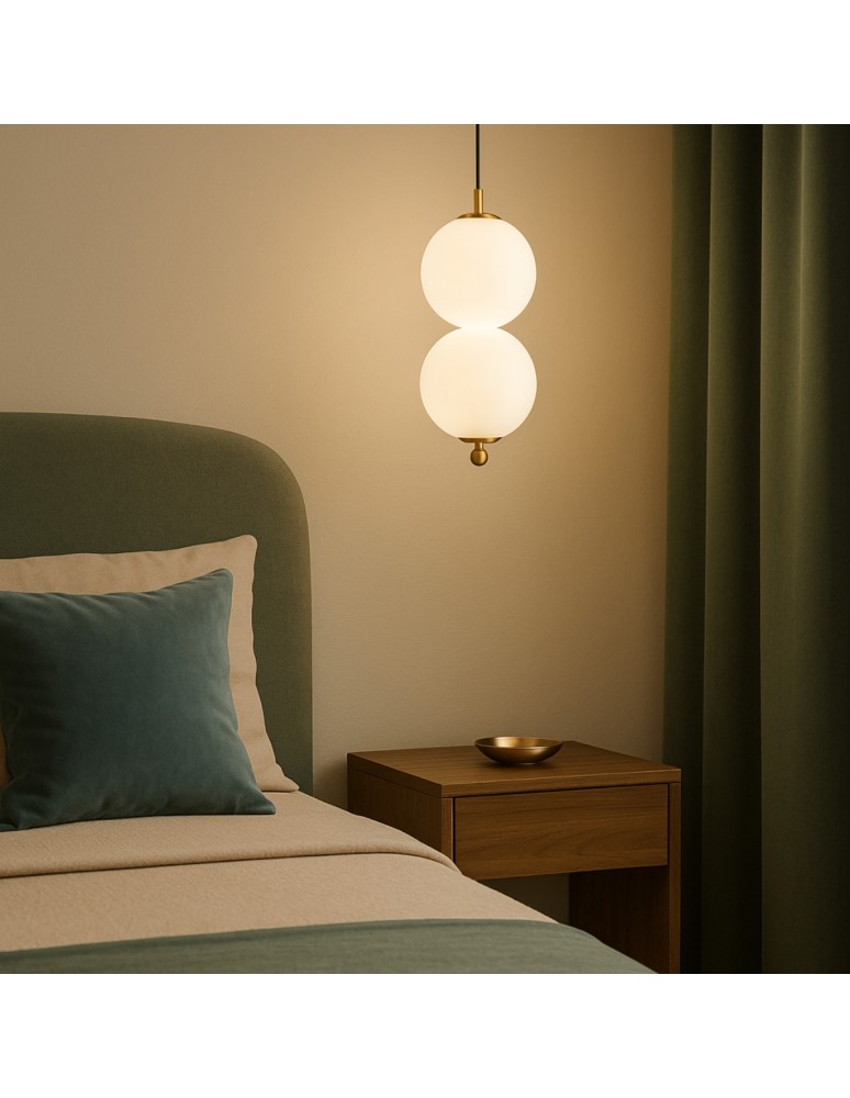 Abigali Lampa wisząca Pontti2 6W złoty/mleczne kule