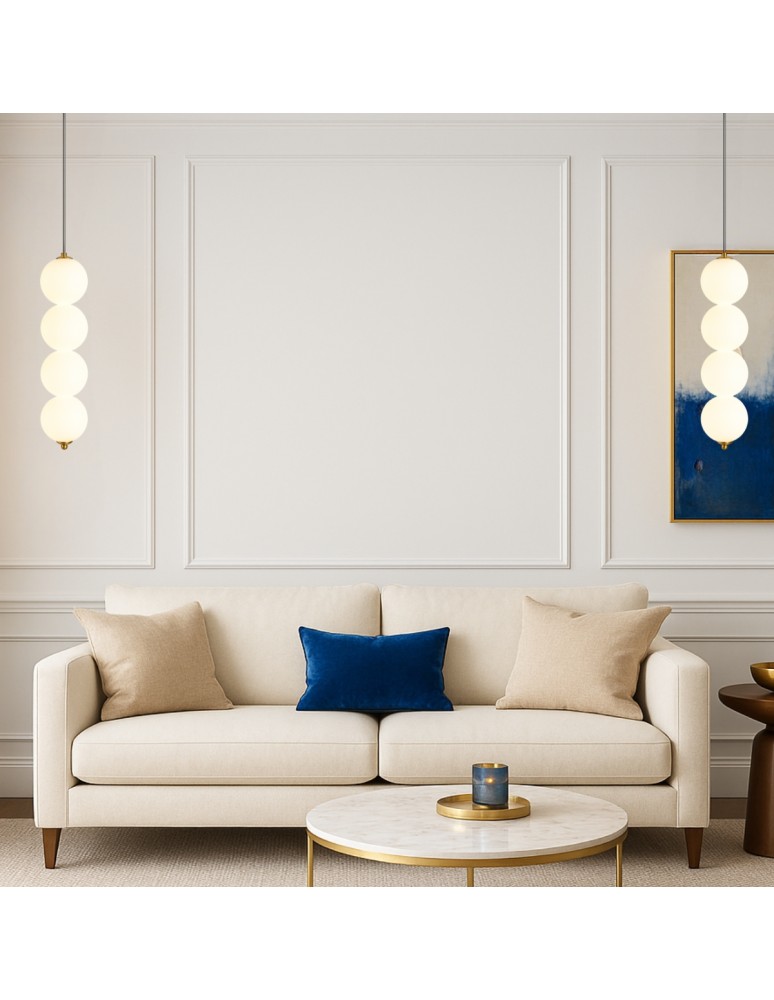 Abigali Lampa wisząca Pontti4 12W złoty/mleczne kule