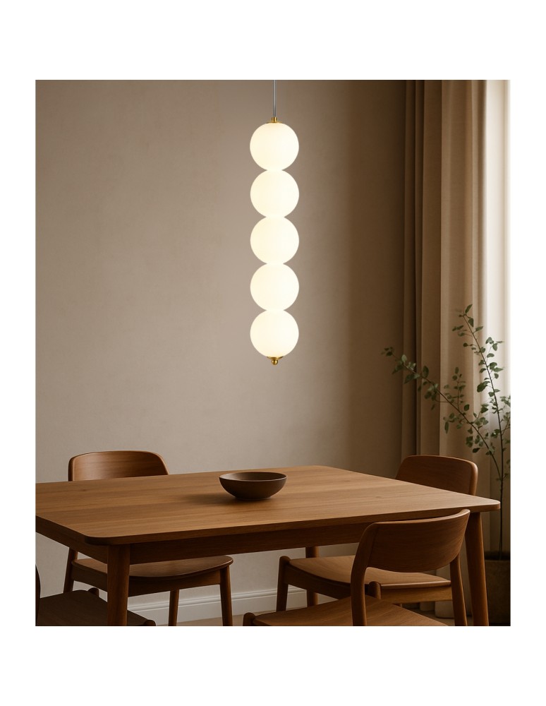 Abigali Lampa wisząca Pontti5 15W złoty/mleczne kule