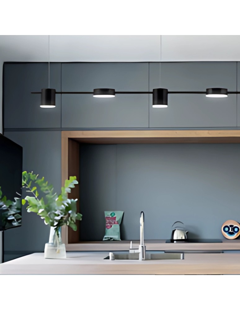 Pendant lamps over the island - Abigali Glichio 35W 120cm linear pendant lamp modern black - product kolory-swiatla.pl 4