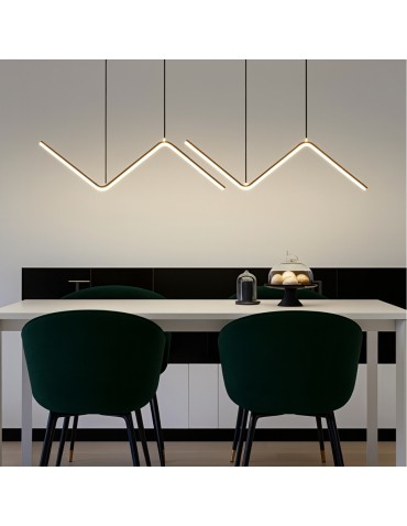 Abigali MontBlanc 26W linear pendant lamp 90cm modern black - product 2