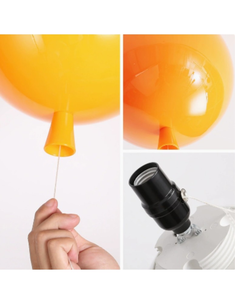 Children's pendant lamps - Abigali Baloon E27 pendant lamp for children's room 20cm yellow - product kolory-swiatla.pl 6