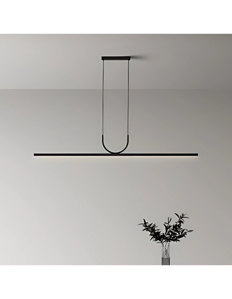Pendant lamps over the island - Abigali Persivald 24W linear pendant lamp 120cm black - product kolory-swiatla.pl 3