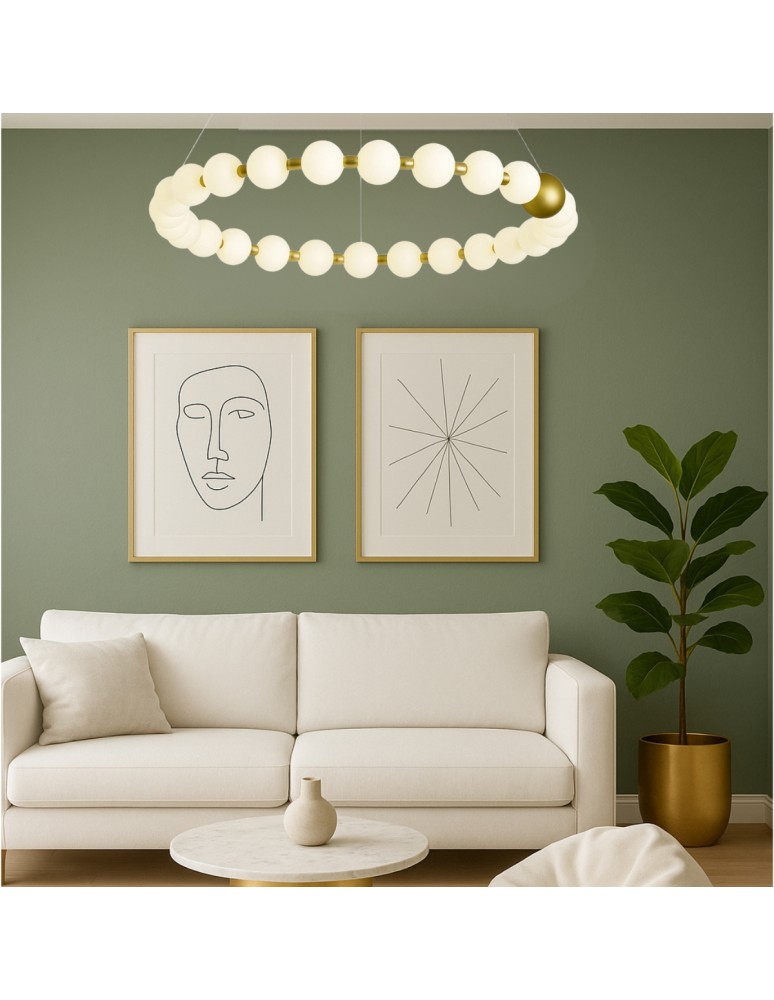 Product categories - Abigali Pendant Lamp Pontti Big2 56W gold/milk spheres pendant lamp - product kolory-swiatla.pl 3