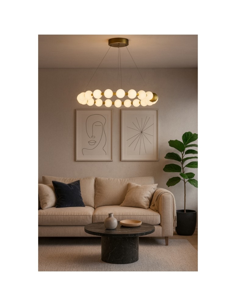 Product categories - Abigali Pendant Lamp Pontti Big2 56W gold/milk spheres pendant lamp - product kolory-swiatla.pl 4