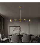 Pendant lamps over the island - Abigali Glichio 35W 120cm linear modern gold pendant lamp - product 3