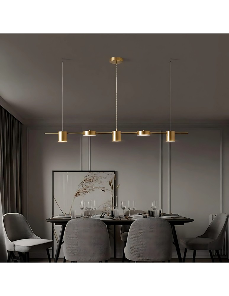 Abigali Lampa wisząca Glichio 35W 120cm liniowa nowoczesna złota