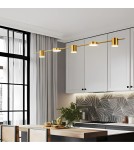 Pendant lamps over the island - Abigali Glichio 35W 120cm linear modern gold pendant lamp - product 6