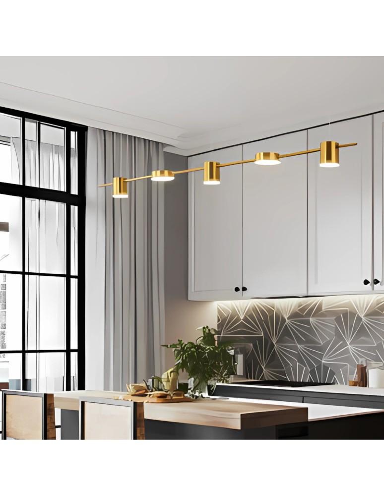 Abigali Lampa wisząca Glichio 35W 120cm liniowa nowoczesna złota