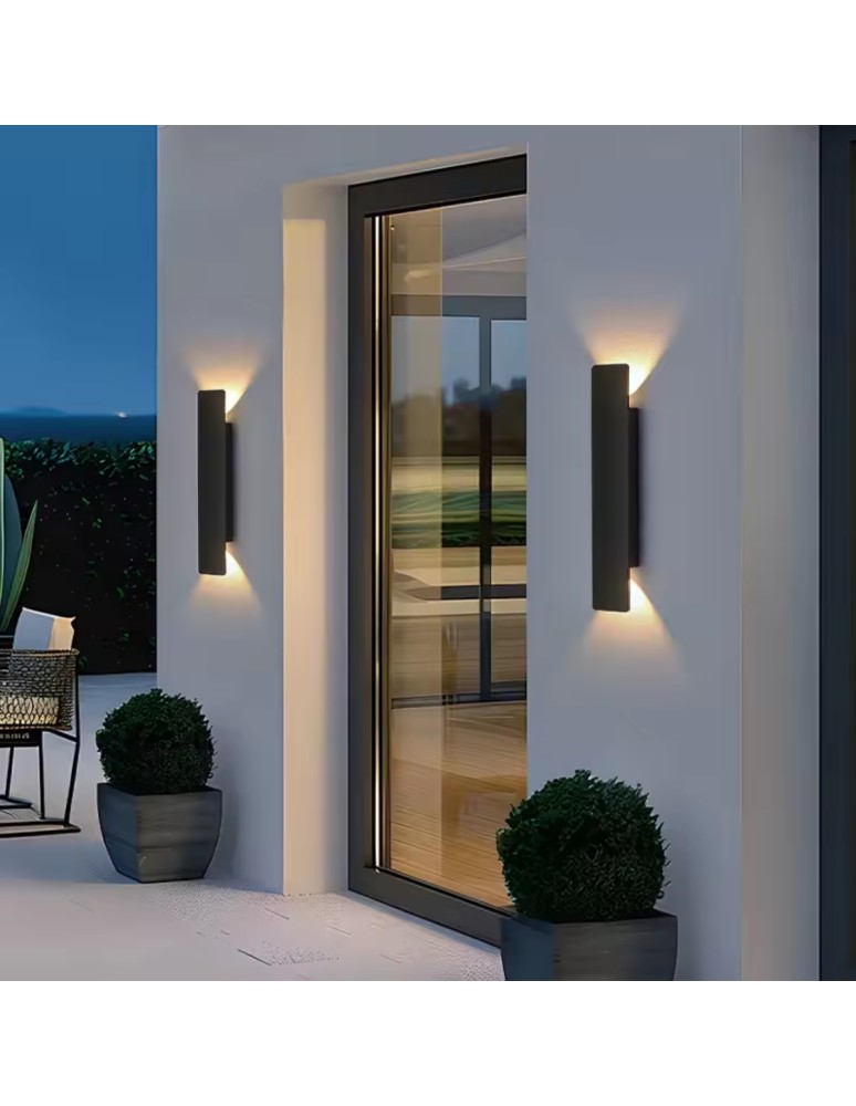 Outdoor wall lamps - Abigali Duallight outdoor wall lamp 30cm black - product kolory-swiatla.pl 2