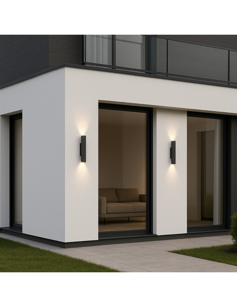 Outdoor wall lamps - Abigali Duallight outdoor wall lamp 30cm black - product kolory-swiatla.pl 5