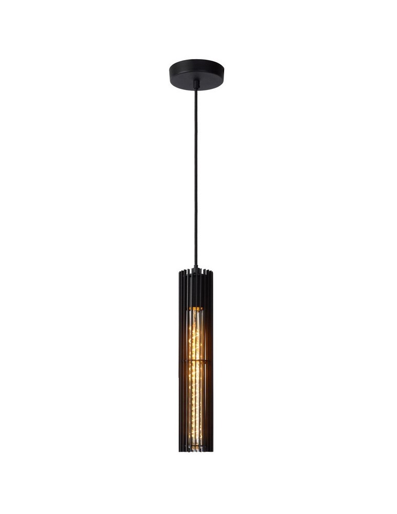 Pendant tube lamps - Lucide LIONEL Pendant 1xE27 black 73406/01/30 - product kolory-swiatla.pl 1