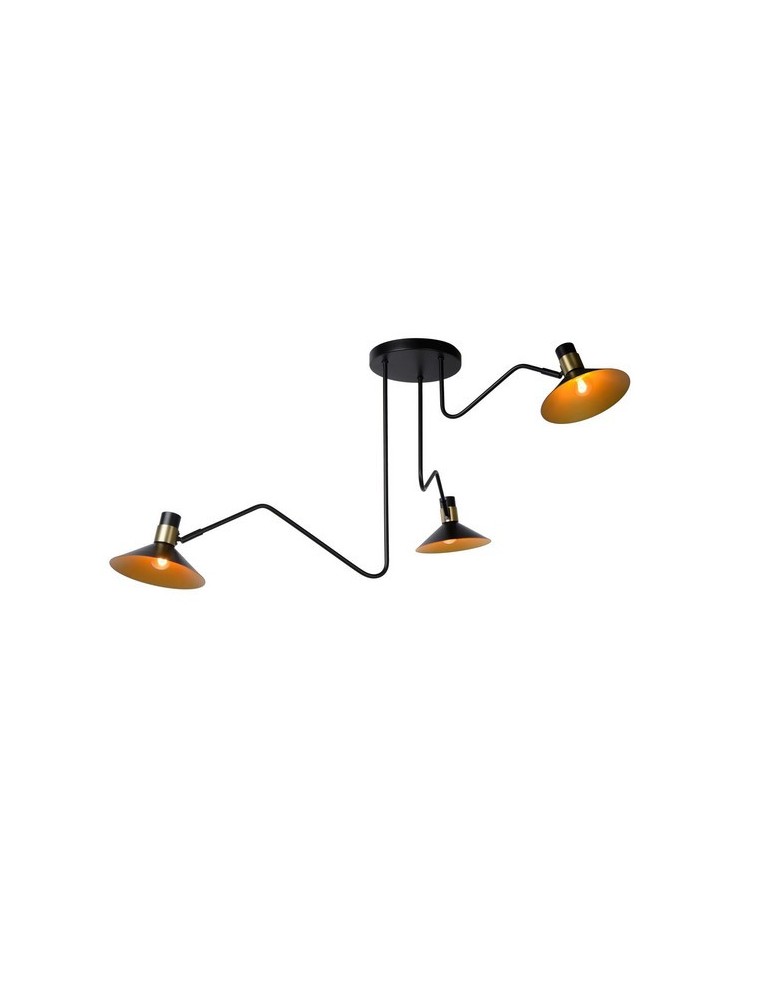 Spotlight ceiling lamps - Lucide PEPIJN Ceiling 3xE14 black 05128/03/30 - product kolory-swiatla.pl 1