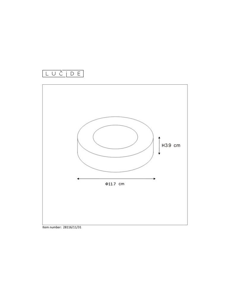 Hermetic plafonds - Lucide BRICE-LED LED Ceiling White 28116/11/31 - product kolory-swiatla.pl 3
