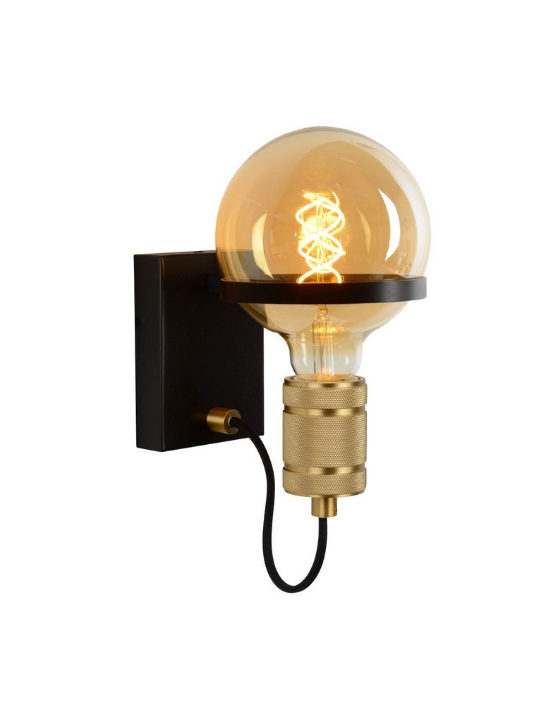 Wall lamps - Lucide OTTELIEN Wall mounted 1xE27 satin black brass 30271/01/30 - product kolory-swiatla.pl 1
