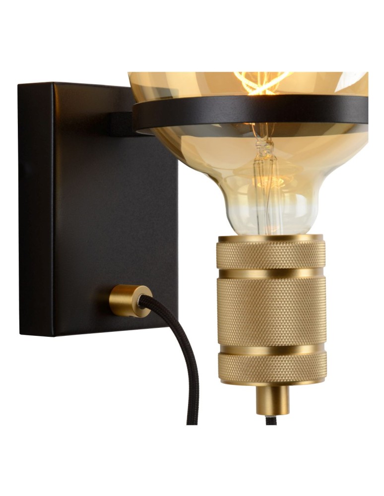 Wall lamps - Lucide OTTELIEN Wall mounted 1xE27 satin black brass 30271/01/30 - product kolory-swiatla.pl 7