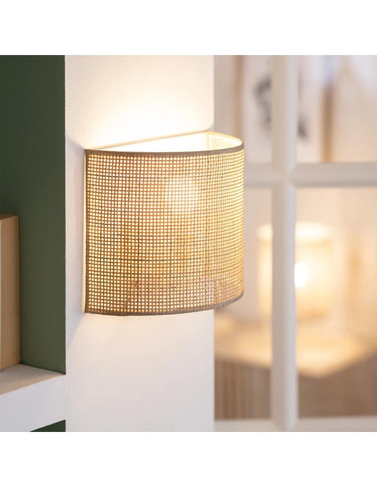 Wall lamps - Abruzzo LED wall lamp in Rattan Bogho Bianca 25cm ABR-KL-BH-E14 - product kolory-swiatla.pl 8