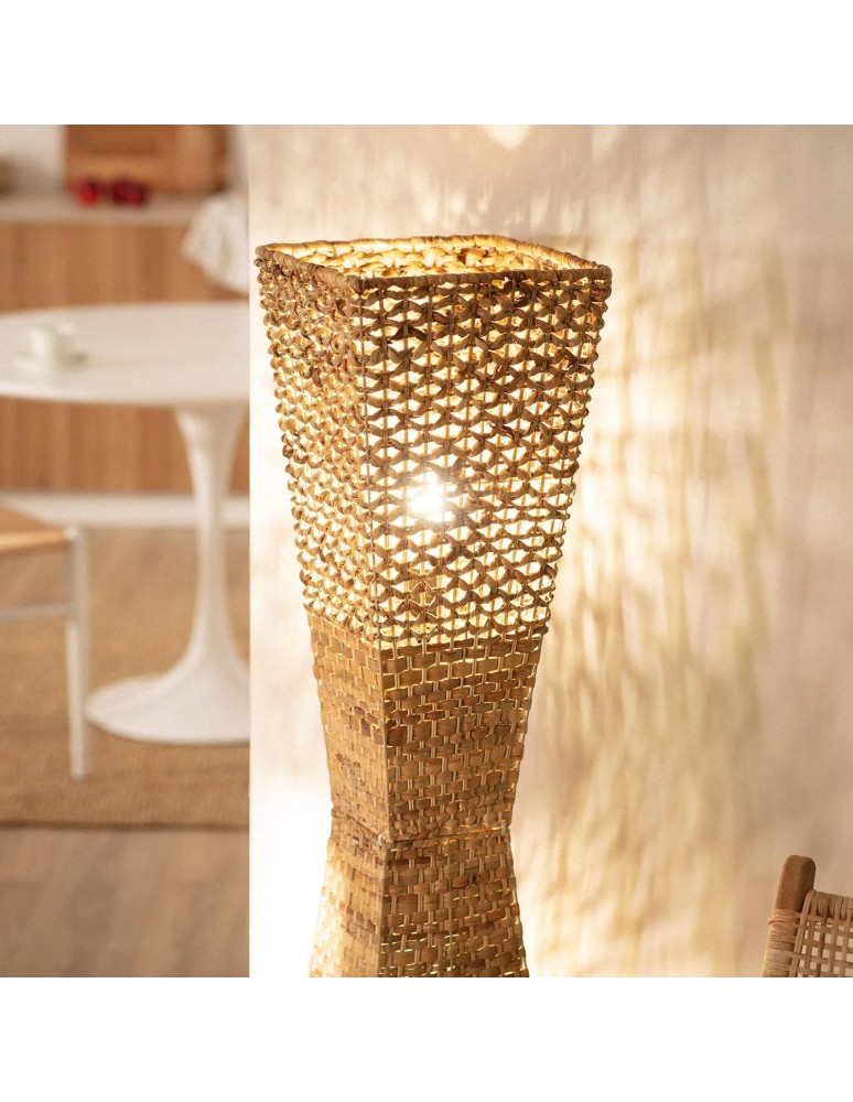 Abruzzo Lampa Podłogowa 130cm z Włókien Naturalnych Boho Carlotta 2x E27 ABR-LP2-BH-E27