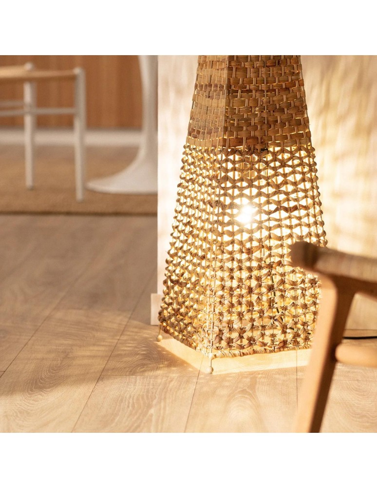 Abruzzo Lampa Podłogowa 130cm z Włókien Naturalnych Boho Carlotta 2x E27 ABR-LP2-BH-E27