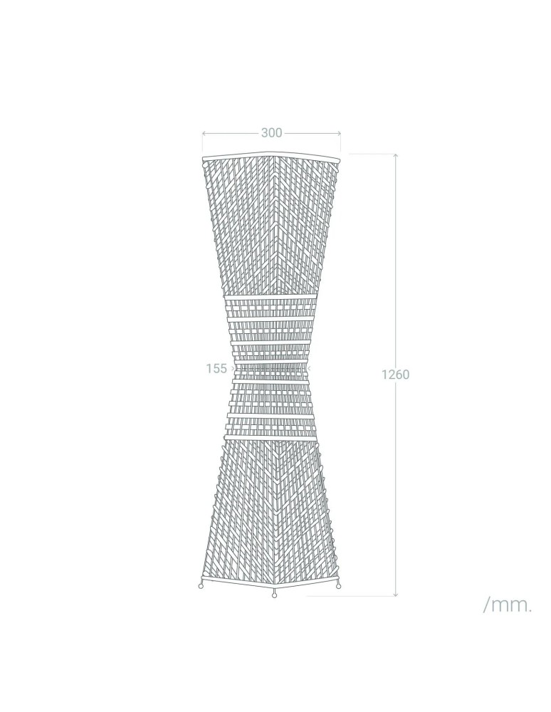 Abruzzo Lampa Podłogowa 130cm z Włókien Naturalnych Boho Carlotta 2x E27 ABR-LP2-BH-E27