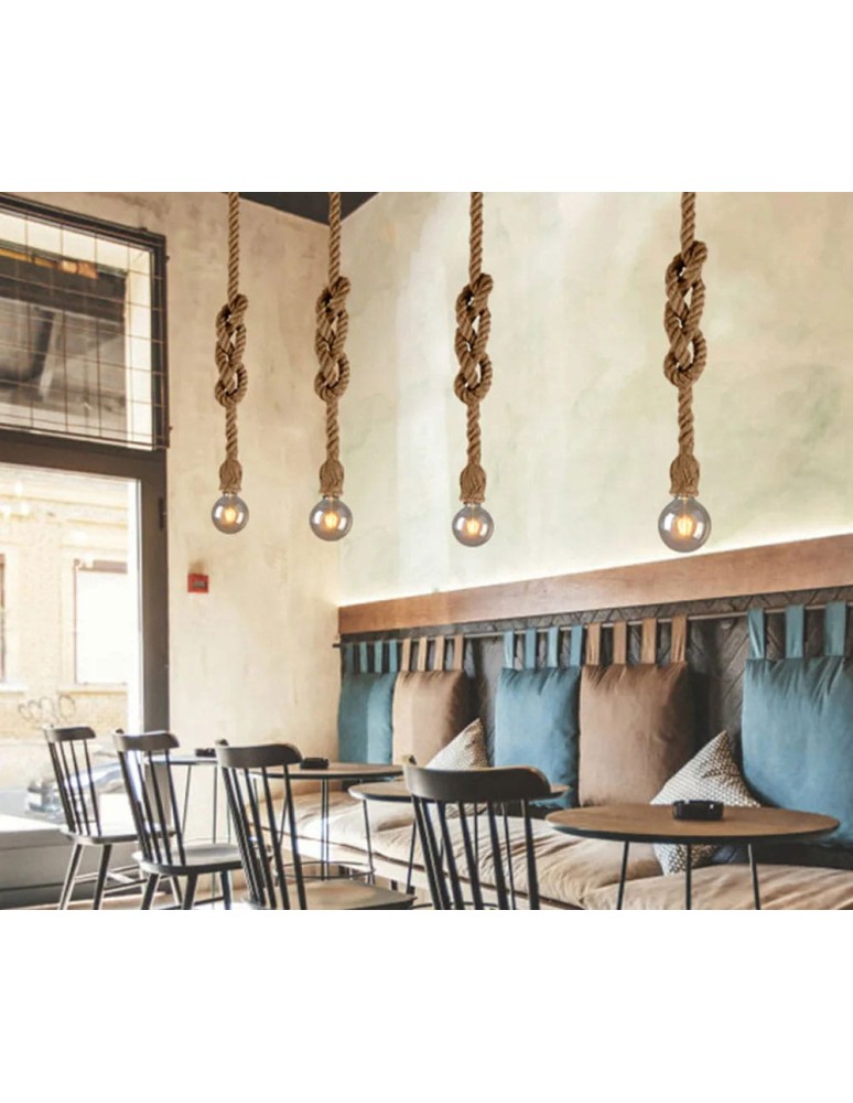 Pendant lamps - Abruzzo Hemp Rope Boho Daria E27 150cm Pendant Lamp ABR-LW3-BH-E27 - product kolory-swiatla.pl 5