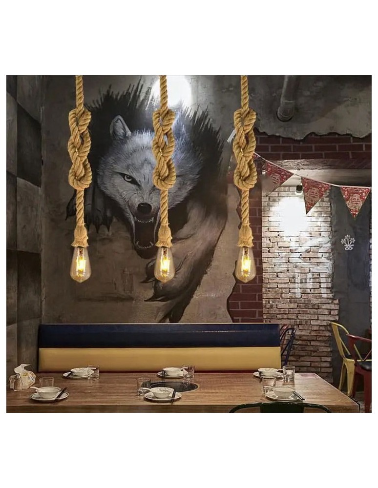 Pendant lamps - Abruzzo Hemp Rope Boho Daria E27 150cm Pendant Lamp ABR-LW3-BH-E27 - product kolory-swiatla.pl 6