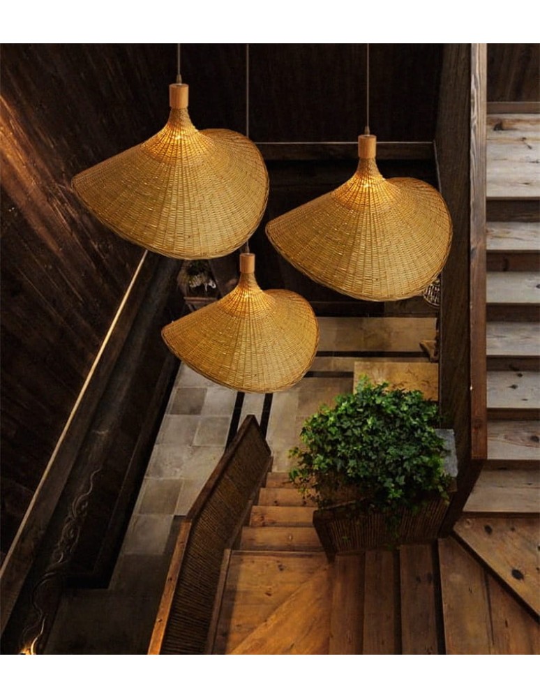 Boho pendant lamps - Abruzzo Natural Fiber Boho Hat Pendant Lamp Eleonora 50cm E27 ABR-LW5-BH50-E27 - product kolory-swiatla.pl 4