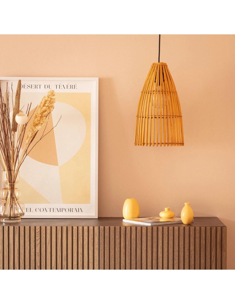 Abruzzo Lampa Wisząca Boho Bambusowa Emilia E27 30cm ABR-LW7-BH-E27