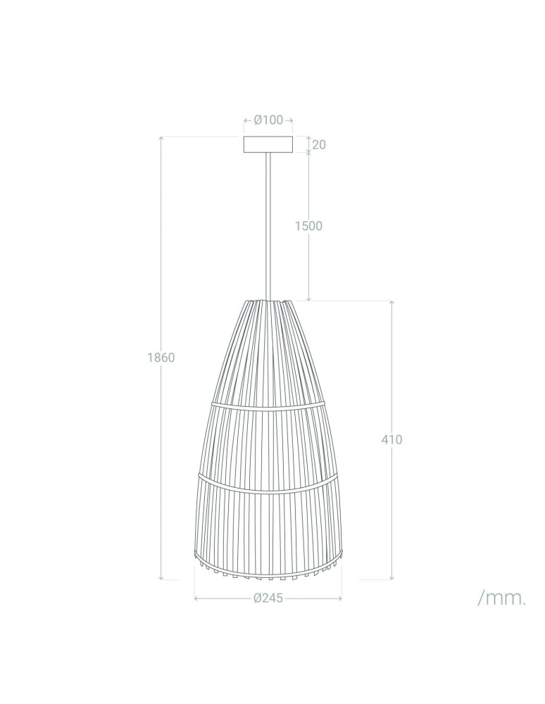 Abruzzo Lampa Wisząca Boho Bambusowa Emilia E27 30cm ABR-LW7-BH-E27