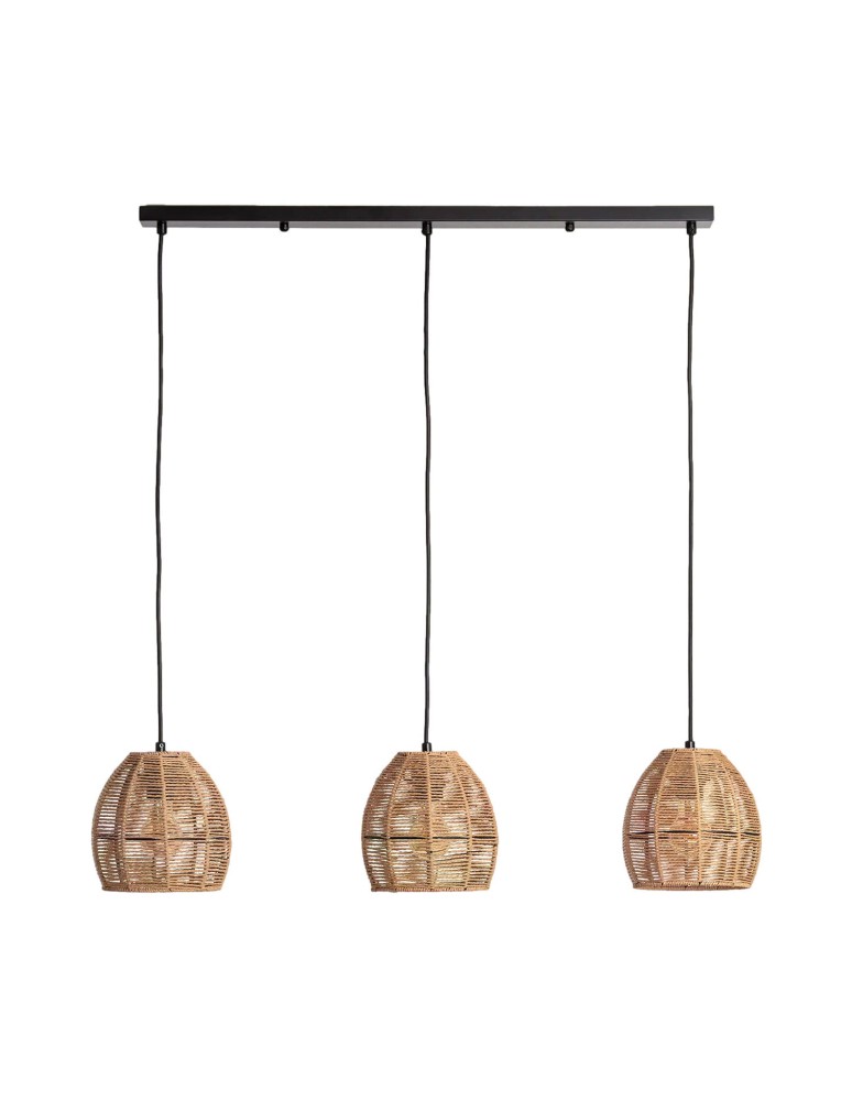 Boho pendant lamps - Abruzzo Francesca 3xE27 Braided Paper Bohp Pendant Lamp ABR-LW9-BH-E27 - product kolory-swiatla.pl 1