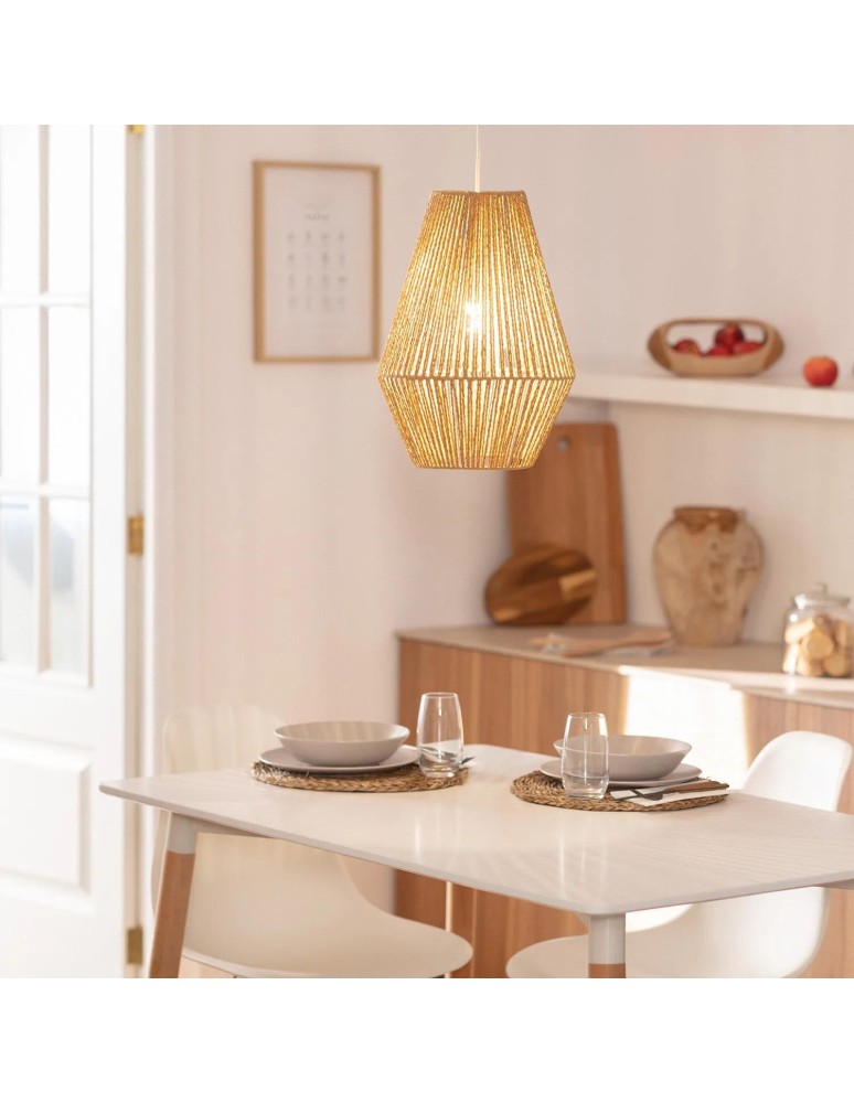Boho pendant lamps - Abruzzo Giula Braided Paper Boho Pendant Lamp 30cm E27 ABR-LW12-BH-E27. - product kolory-swiatla.pl 3