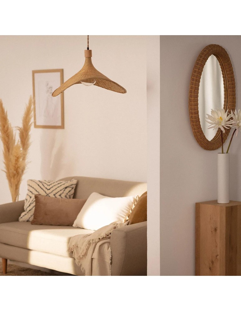 Boho pendant lamps - Abruzzo Boho Bamboo Hat Pendant Lamp Isabella 40cm E27 ABR-LWS-BH40-E27 - product kolory-swiatla.pl 3