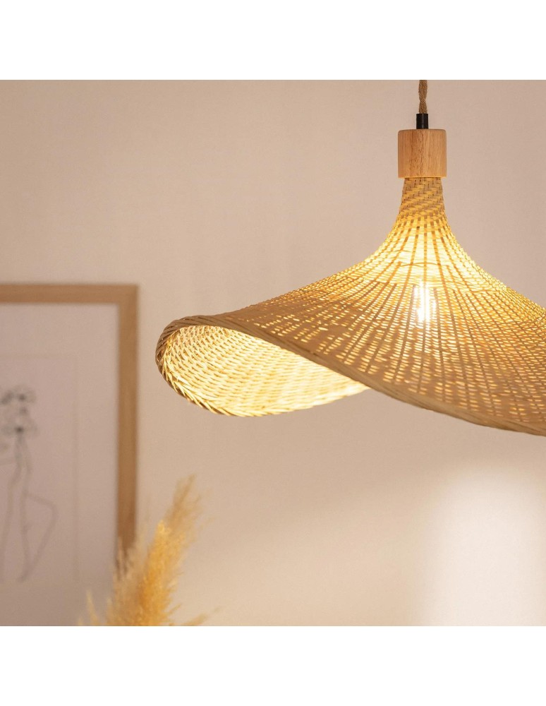 Abruzzo Lampa Wisząca Boho Kapelusz z Bambusa Isabella 40cm E27 ABR-LWS-BH40-E27 Abruzzo Lampa Wisząca Boho Kapelusz z Bambusa Isabella 40cm E27 ABR-LWS-BH40-E27