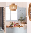 Abruzzo Lampa Wisząca Boho z Plecionego Papieru Sara 40cm E27 ABR-LW14-BH-E27