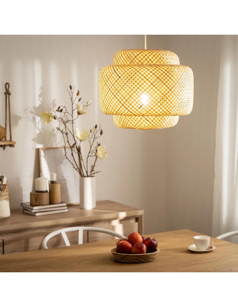 Abruzzo Lampa Wisząca Boho z Bambusa Livia 42cm E27 ABR-LW17-BH-E27