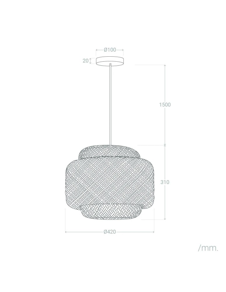 Abruzzo Lampa Wisząca Boho z Bambusa Livia 42cm E27 ABR-LW17-BH-E27