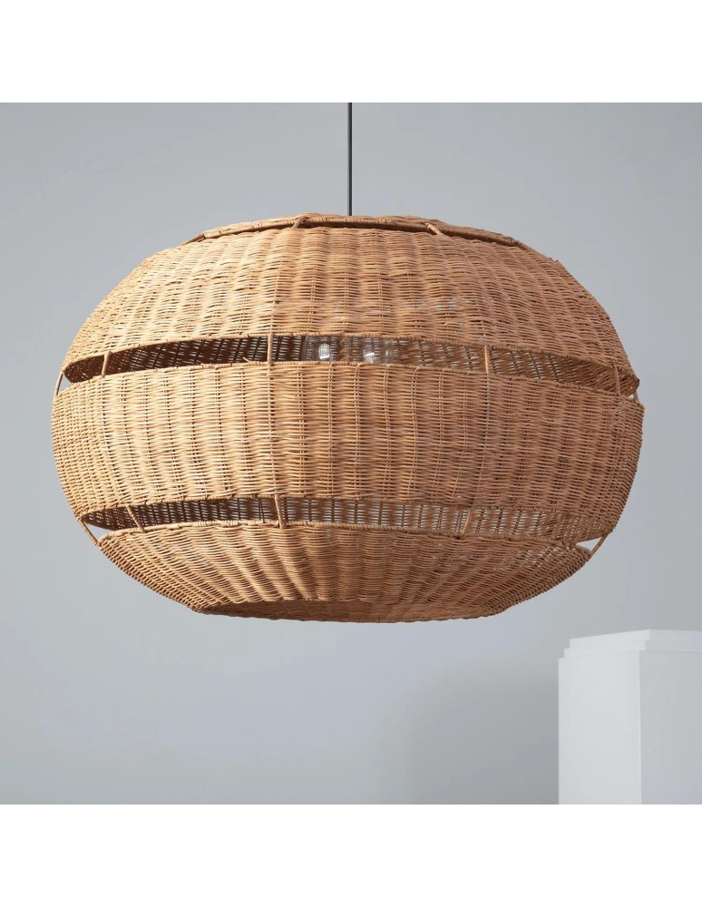 Outdoor pendant lamps - Abruzzo Outdoor Rattan Pendant Lamp Boho Lucinda 80 cm E27 ABR-LW19-BH-E27 - product kolory-swiatla.pl 2