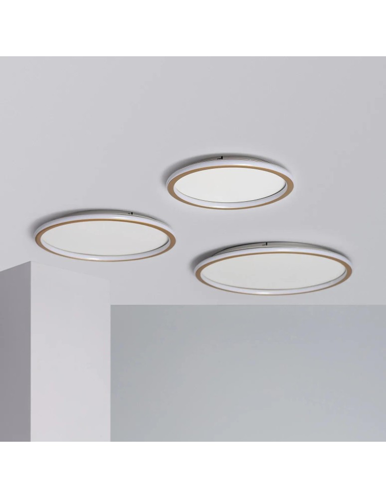 Abruzzo Plafon LED 30W Okrągły Złoty CCT 3000K/4000K/6000K 40cm Angelo ABR-PLO-30W-40CM-CCT