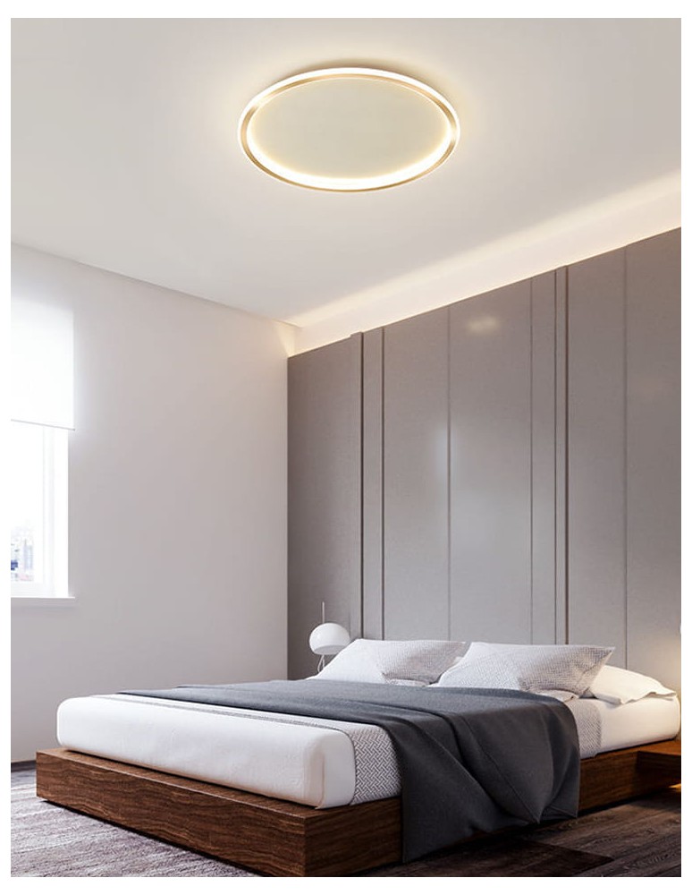 Abruzzo Plafon LED 36W Okrągły Złoty CCT 3000K/4000K/6000K 60cm Angelo ABR-PLO-36W-60CM-CCT