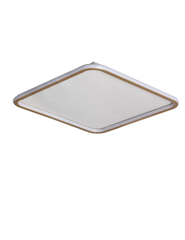 Abruzzo Plafon LED 40W Kwadratowy Złoty CCT 3000K/4000K/6000K 60x60cm Angelo ABR-PLK-40W-60CM-CCT