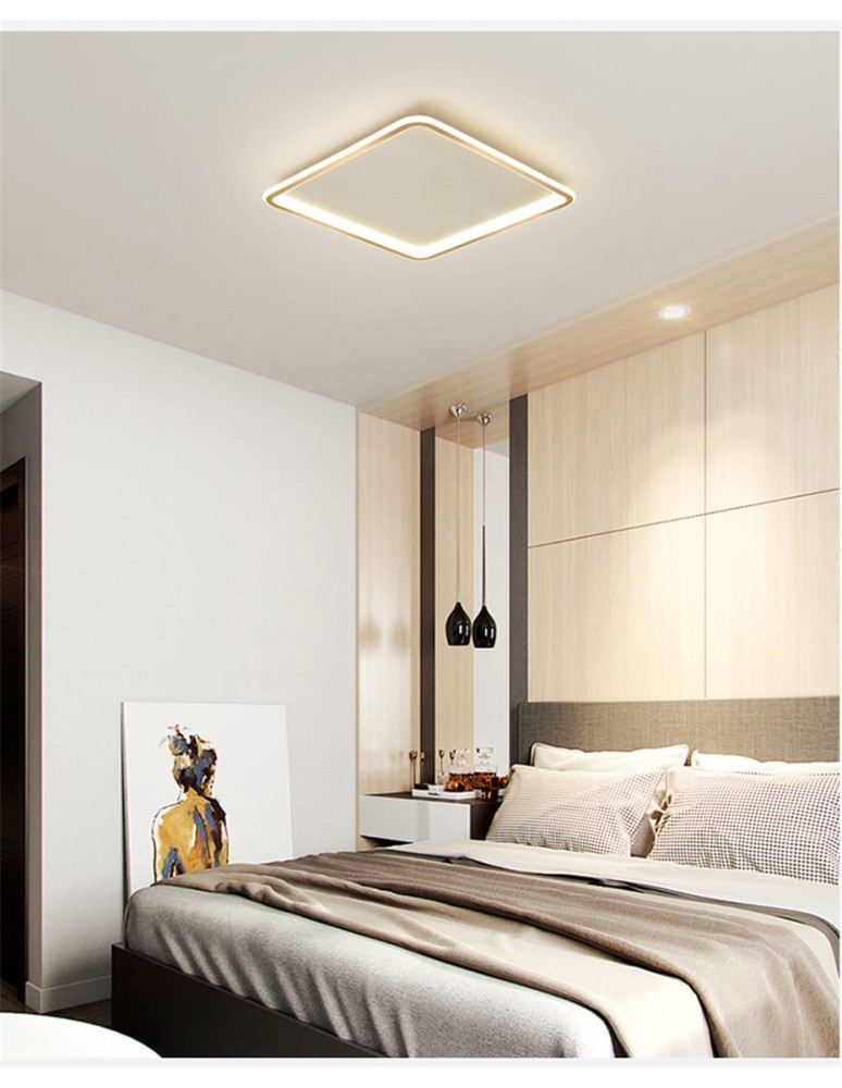 Ceiling lamps - Abruzzo LED Plafond 40W Square Gold CCT 3000K/4000K/6000K 60x60cm Angelo ABR-PLK-40W-60CM-CCT - product kolory-swiatla.pl 2
