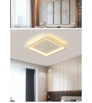 Abruzzo Plafon LED 40W Kwadratowy Złoty CCT 3000K/4000K/6000K 60x60cm Angelo ABR-PLK-40W-60CM-CCT