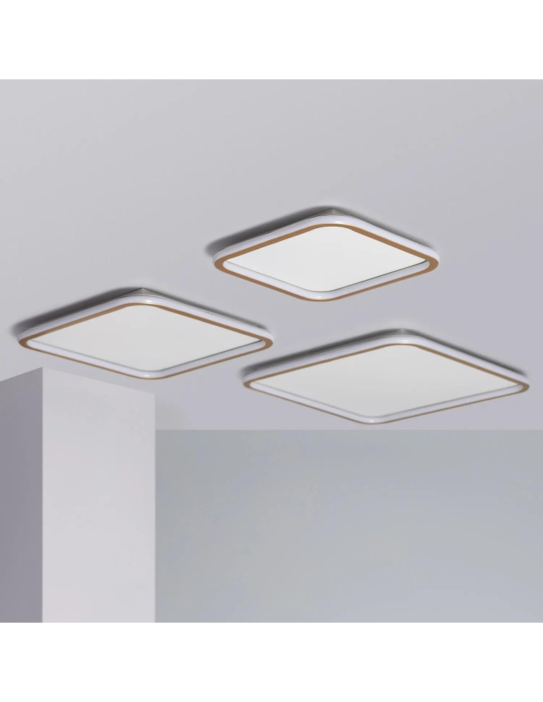 Abruzzo Plafon LED 40W Kwadratowy Złoty CCT 3000K/4000K/6000K 60x60cm Angelo ABR-PLK-40W-60CM-CCT
