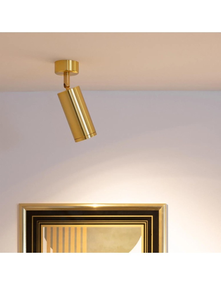 Abruzzo Lampa punktowa Natynkowa Nastawna złota Christiano 1xGU10 20x6cm ABR-LPC-Z-GU10