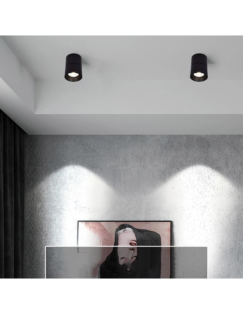 Spotlight ceiling lamps - Abruzzo Spot Lamp Black 7W Spot Led 2700-3200K Romeo 9x7cm ABR-LPR-7W-C-WW - product kolory-swiatla.pl 8