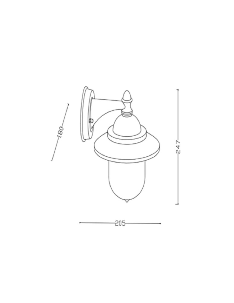 Abruzzo Kinkiet zewnętrzny Czarny Klasyczny IP44 Giovanni E27 25cm ABR-KZKGN-C-E27