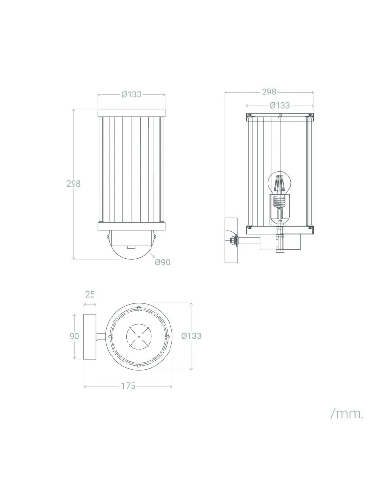 Abruzzo Kinkiet zewnętrzny Złoty ze Szkła IP44 Ivo E27 30cm ABR-KZG-Z-E27