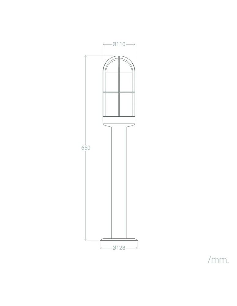 Abruzzo Lampa Ogrodowa Zewnętrzna Słupek 60cm ze Stali Nierdzewnej IP44 Marco E27 ABR-LOS1-E27