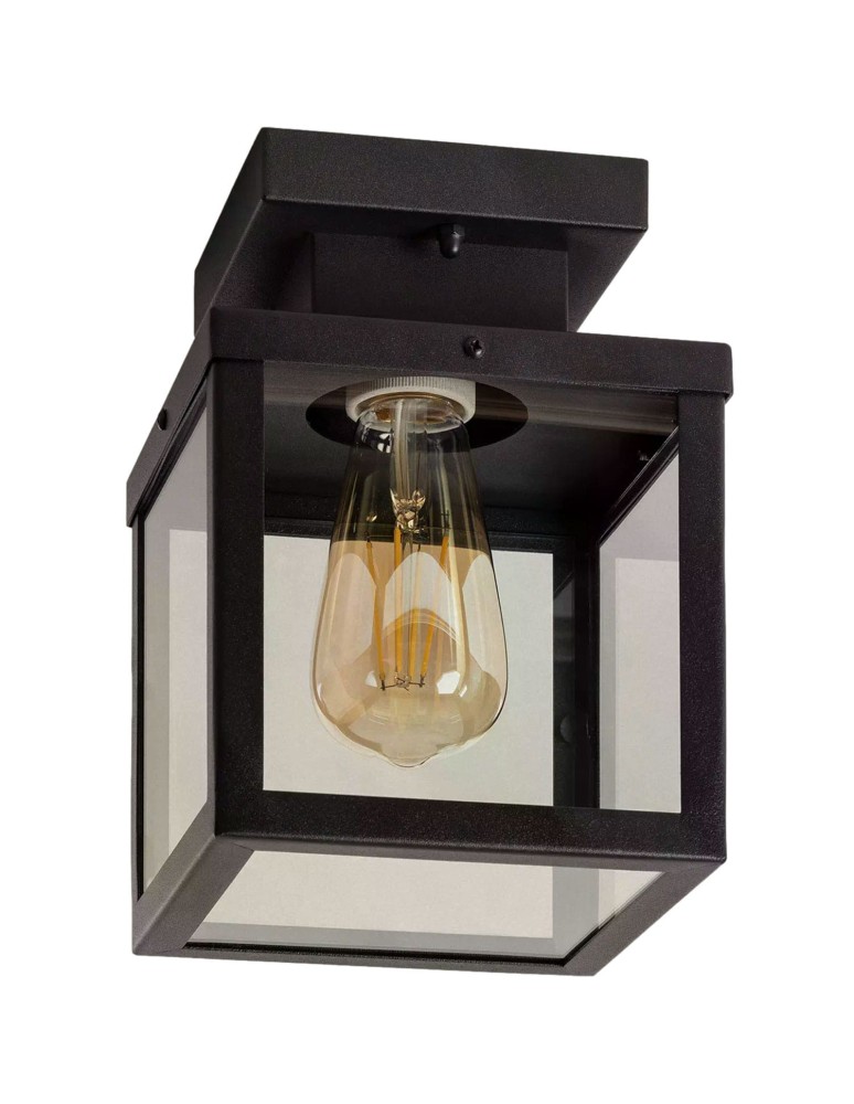 Outdoor ceiling lamps - Abruzzo Outdoor Ceiling Black Classic IP44 Pietro E27 22cm ABR-KZKP-E27 - product kolory-swiatla.pl 1