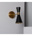Wall lamps - Abruzzo Wall lamp Black and gold Salvatore E27 25cm ABR-KWS-CZ-E27 - product 2